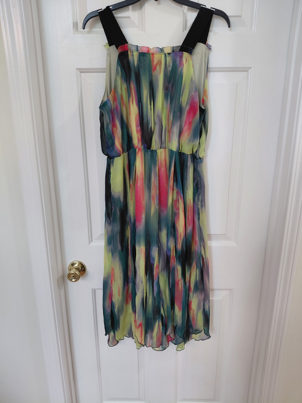 Simply Vera Vera Wang Multicolor Watercolor Print Chiffon Dress - Picture 4 of 4